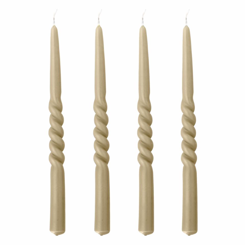 TWIST CANDLE NATURAL SET OF 2