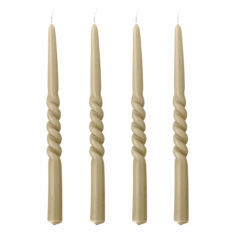 TWIST CANDLE NATURAL SET OF 2