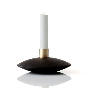 UFO CANDLE HOLDER - WENGE + BRASS